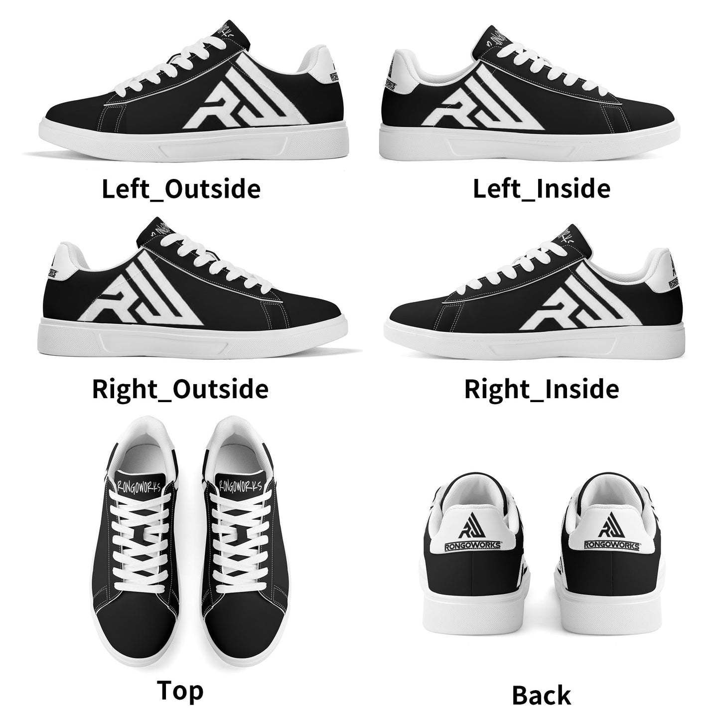 Rongoworks Lightweight Low Top Vegan Leather Skateboard Shoes Rongoworks