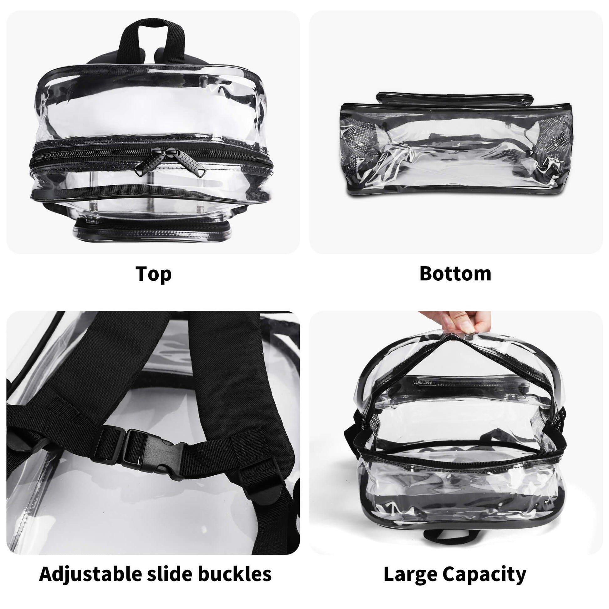 Rongoworks Large 17 Inch Transparent Backpack Rongoworks
