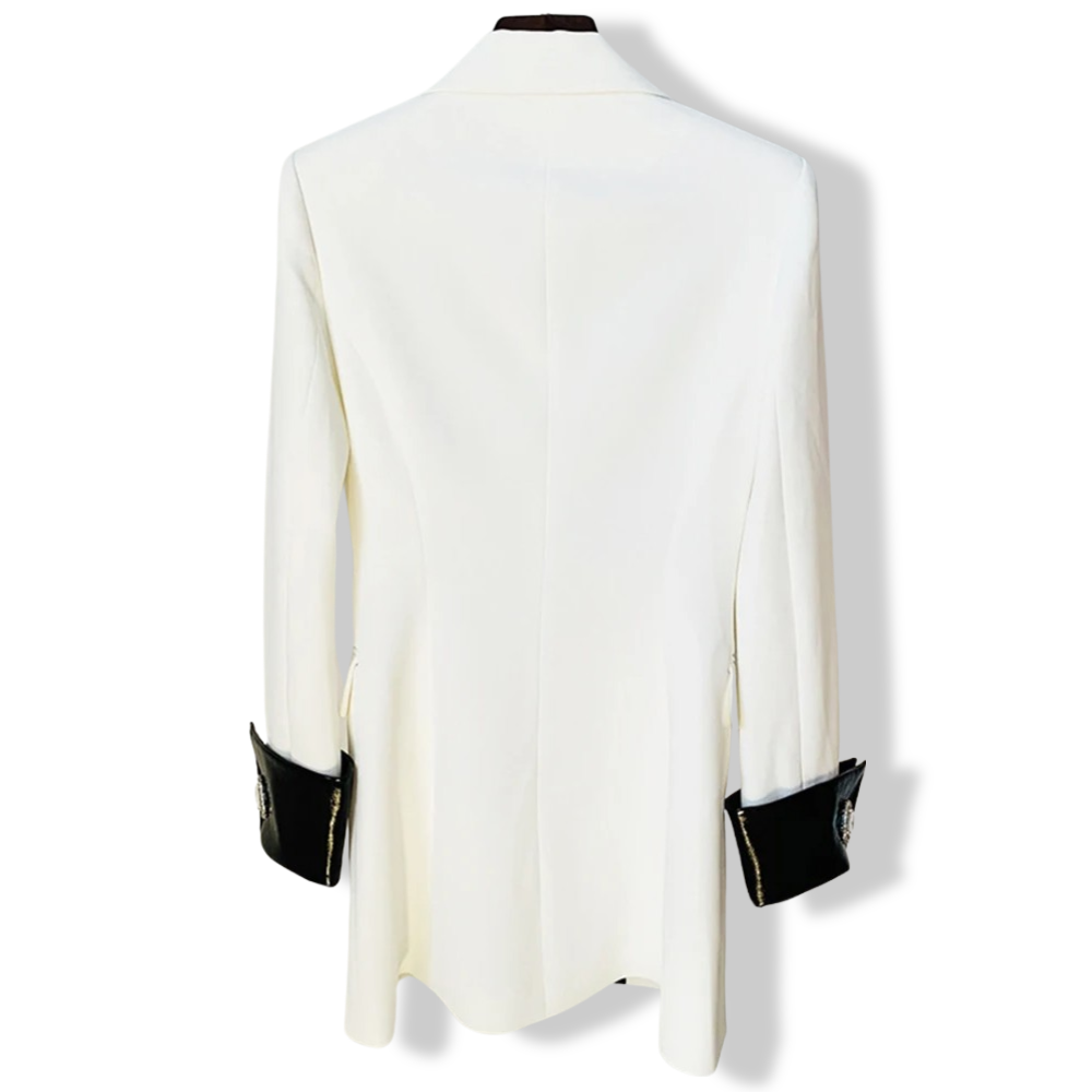 Rongoworks Dahlia Vegan Leather Stitched Women Blazer Rongoworks