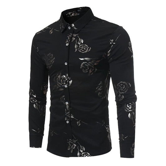 Rongoworks Eudamidas Black Rose Men's Dress Shirt Rongoworks