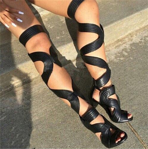 Rongoworks Aella Thigh High Gladiator Sandal Boots Rongoworks