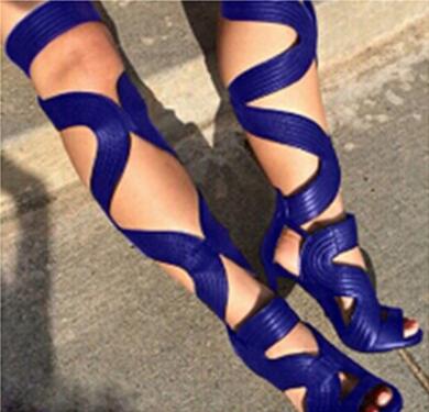 Rongoworks Aella Thigh High Gladiator Sandal Boots Rongoworks