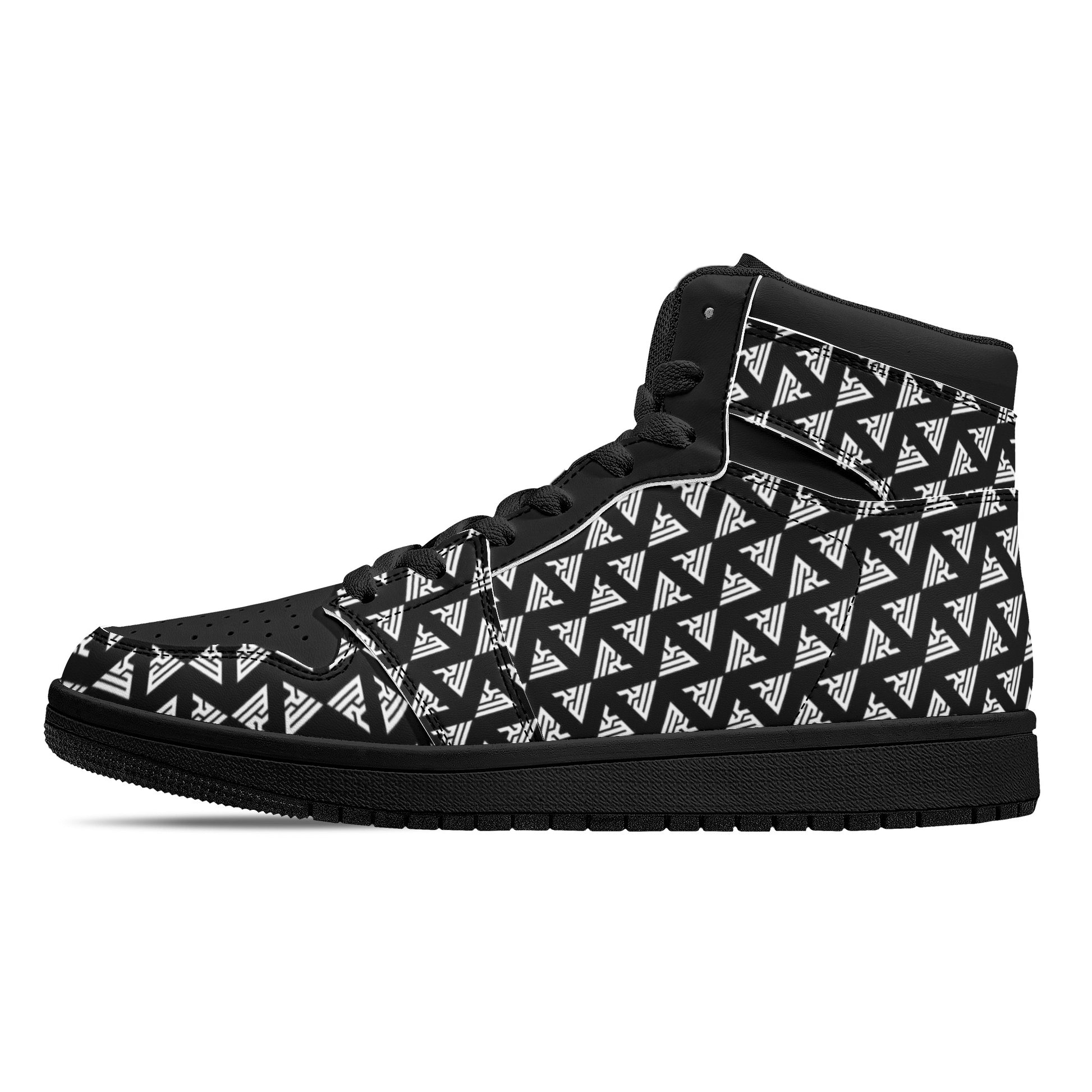Rongoworks Spartan Black High Top Vegan Leather Sneakers Rongoworks