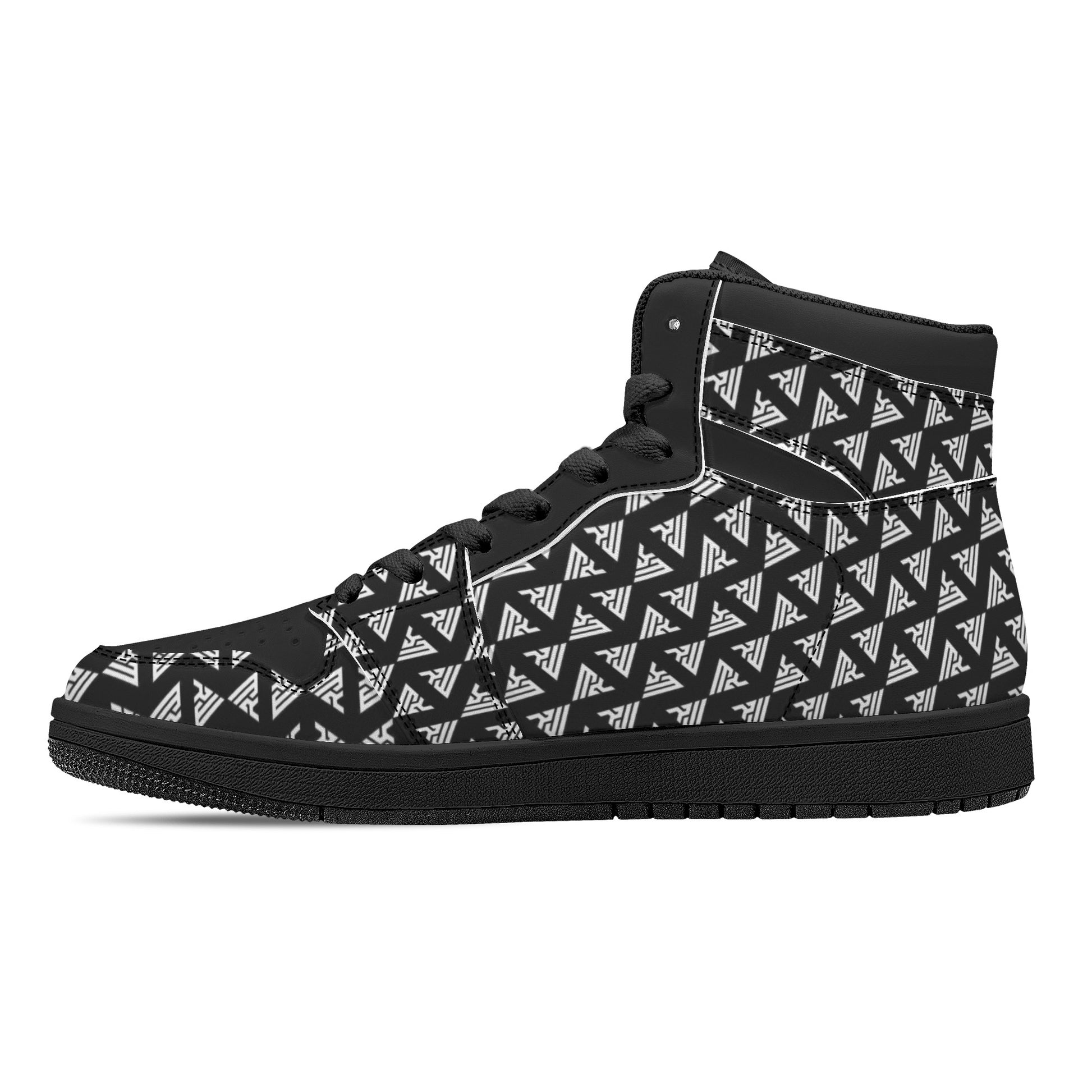 Rongoworks Spartan Black High Top Vegan Leather Sneakers Rongoworks