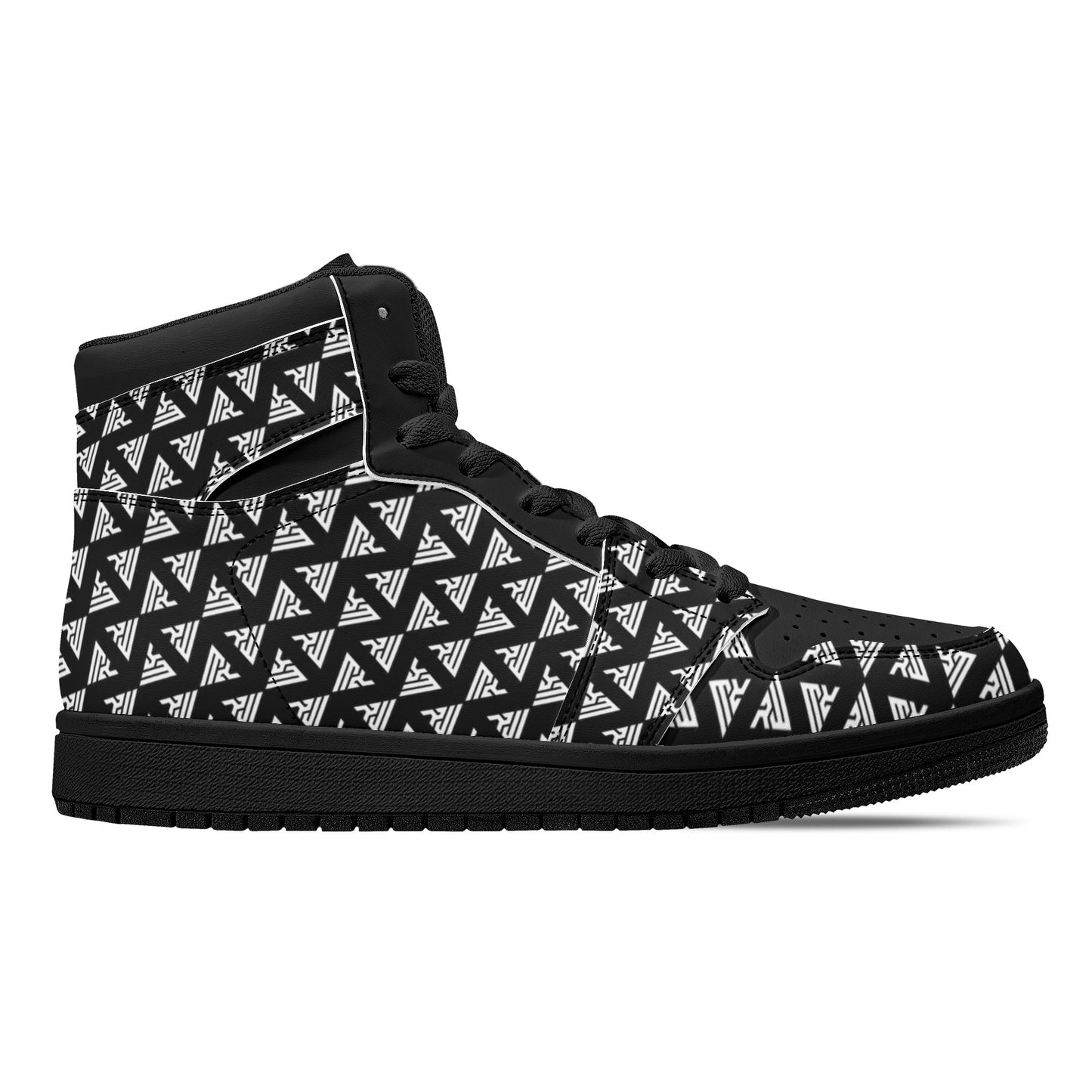 Rongoworks Spartan Black High Top Vegan Leather Sneakers Rongoworks