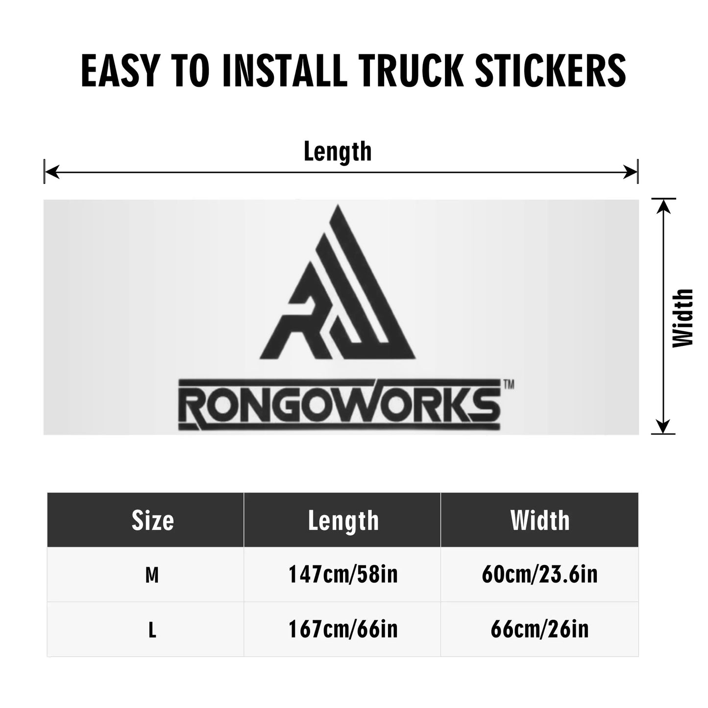 Rongoworks Brand Truck Rear Decal Rongoworks