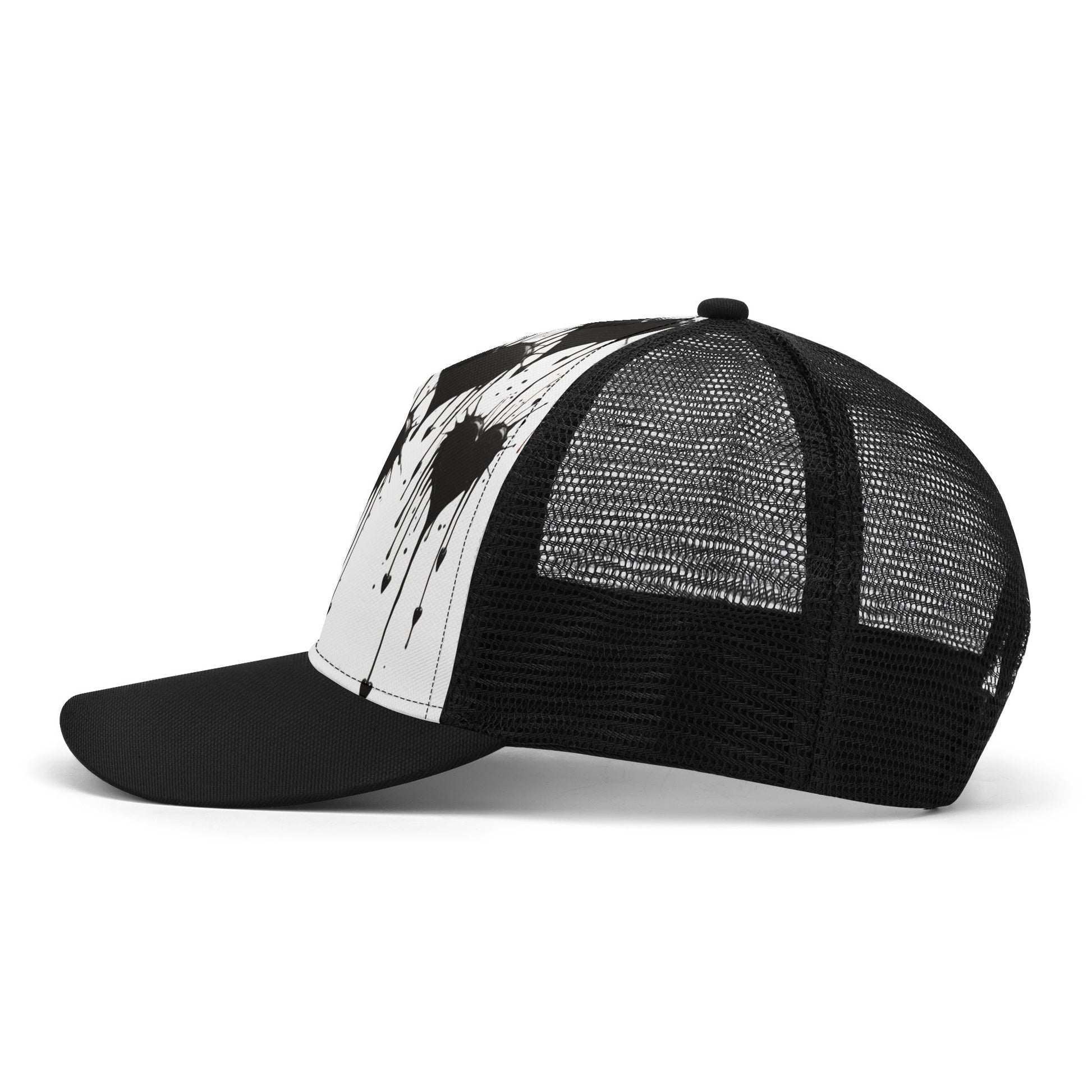 Rongoworks Black Heart Mesh Trucker Hats Rongoworks