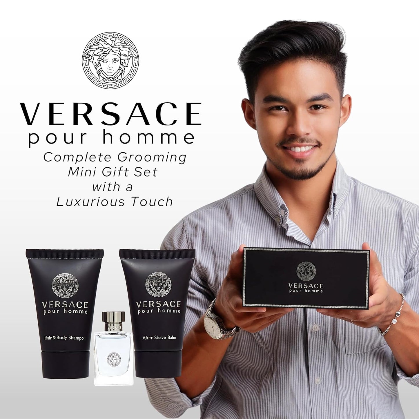 Versace Pour Homme for Men, 3 Piece Mini Gift Set Rongoworks