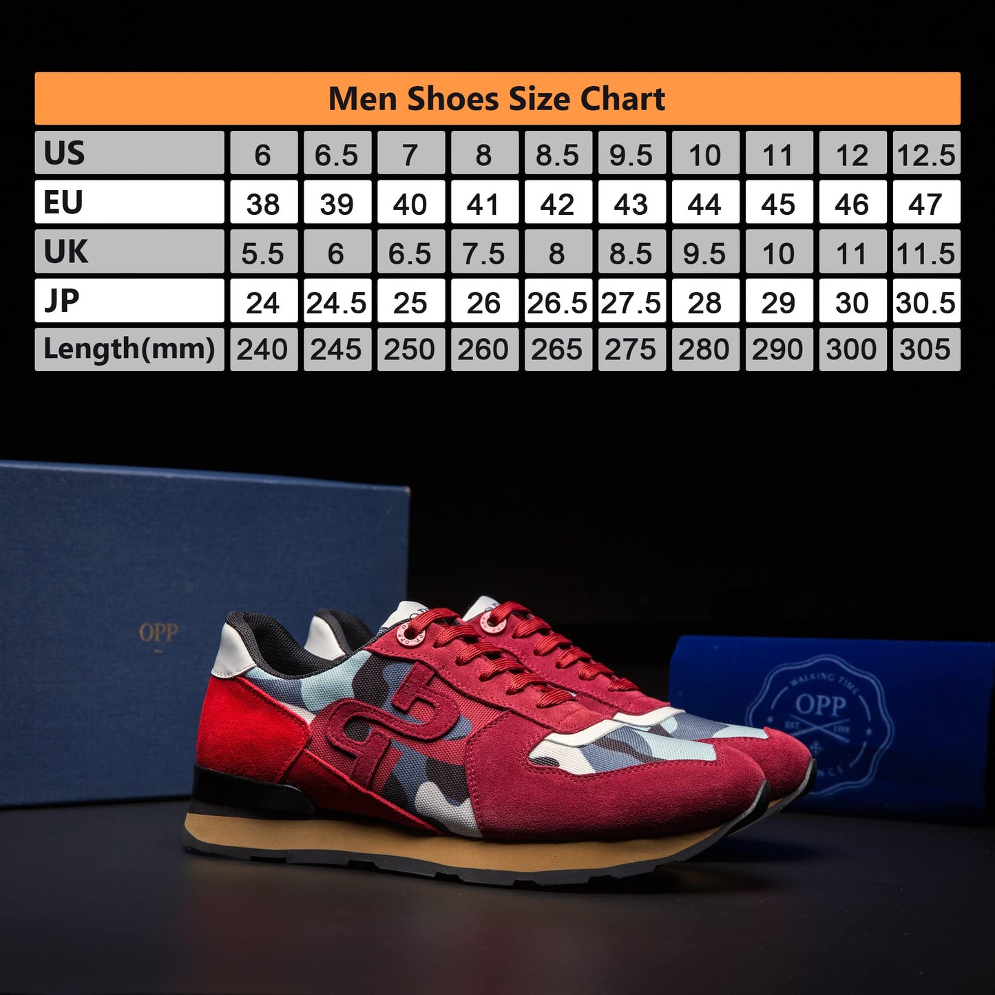 OPP Men's Fashion Sneakers Casual Lace-up Suede Leather Shoes Running Athletic Tennis Sports Gym Rongoworks