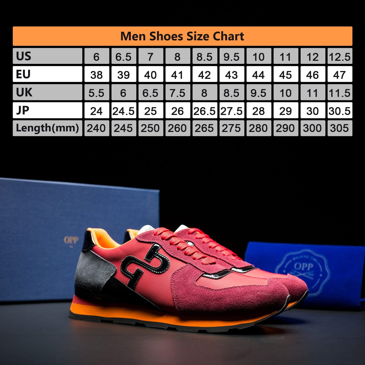 OPP Men's Fashion Sneakers Casual Lace-up Suede Leather Shoes Running Athletic Tennis Sports Gym Rongoworks