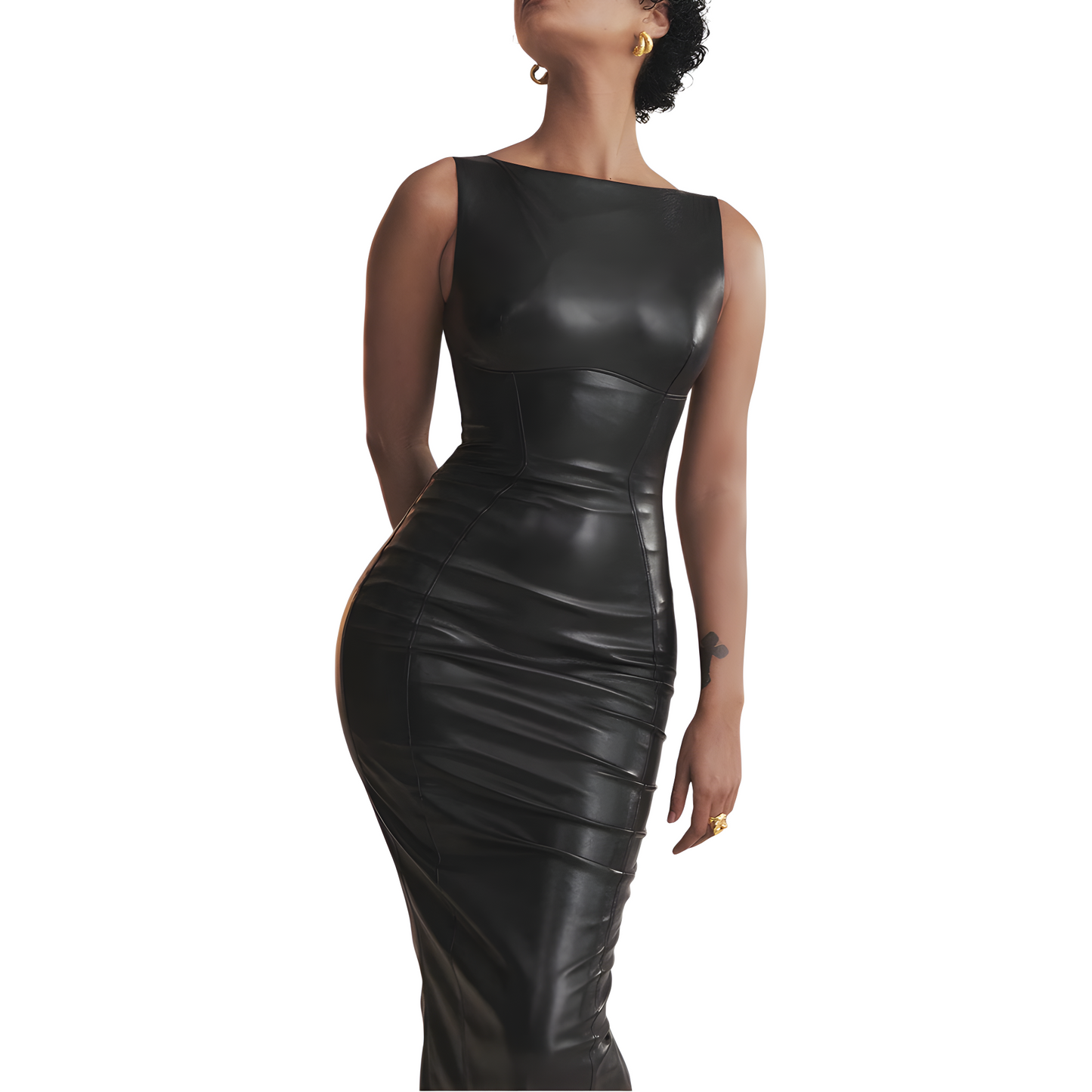 Rongoworks Aife Vegan Leather Split Dress Women Rongoworks