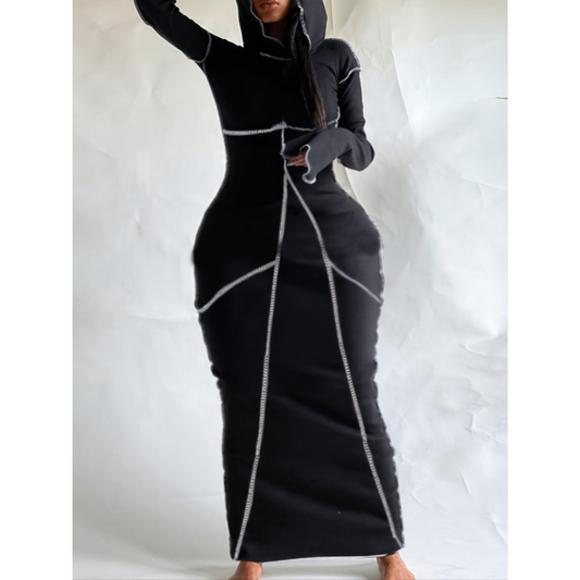 Rongoworks Dara Bodycon Hoodie Maxi Dress Rongoworks