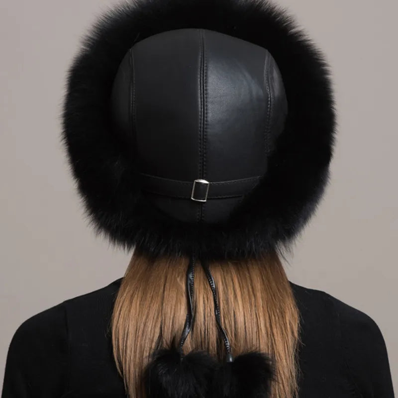 Rongoworks Adira Fox Fur Women Hat with Earmuffs Rongoworks