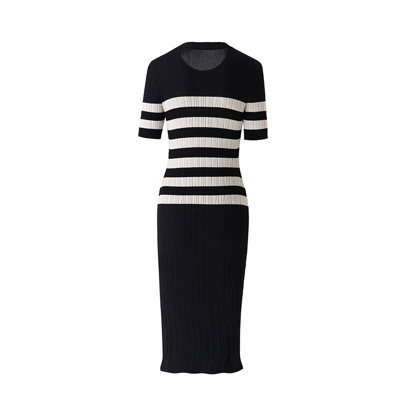 Rongoworks Briana Striped Slim Waist Dress Rongoworks