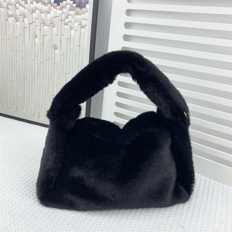 New Style Faux Mink Fur Soft Bag In Autumn And Winter New Female Product Small Crowd Design Cross Body Shoulder Handbag Rongoworks
